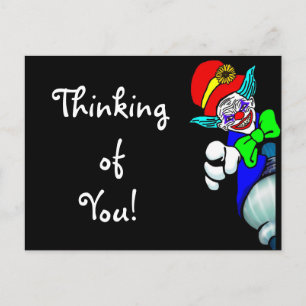 Carte Postale Penser à vous le mal démon clown