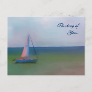 Carte postale - Penser à vous (peinture de bateau