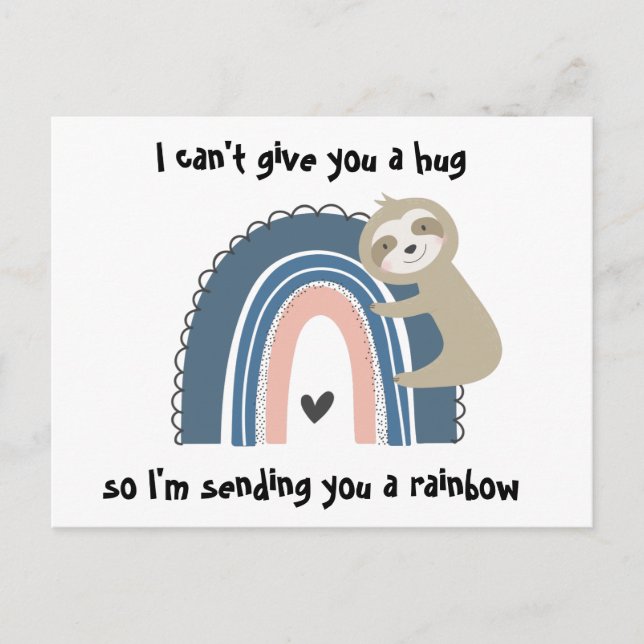 Carte Postale Penser à vous Rainbow Sloth Post Card (Devant)