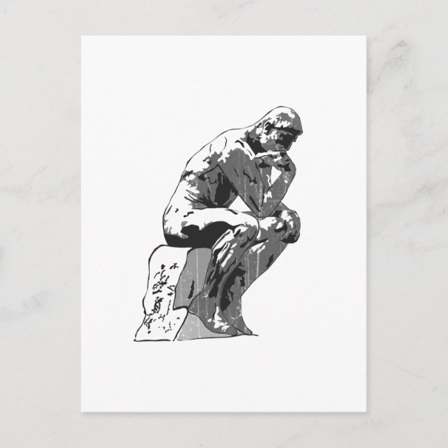 Carte Postale penseur (Devant)