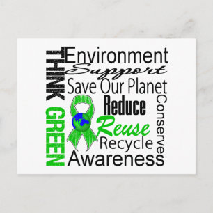 Carte Postale Pensez à l'environnement écologique Collage
