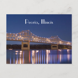 Carte Postale Peoria Illinois Murray Baker Bridge PostCard