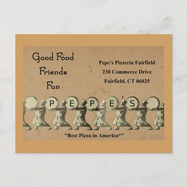 Carte Postale Pepe's Pizzeria Fairfield (Devant)