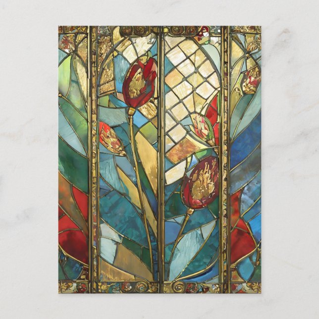 Carte Postale Pépites en chef rouges en verre tendu au lever du  (Devant)