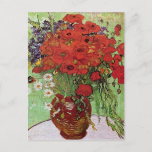 Carte Postale Pépites rouges et marguerites par Vincent Van Gogh
