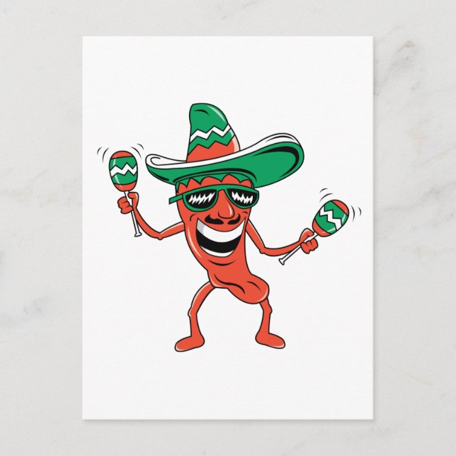 Carte Postale Pepper chili dansant (Devant)