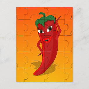 Carte Postale Pepper Rouge Diva Puzzle