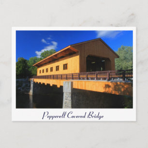 Carte Postale Pepperell MA Nouveau pont couvert