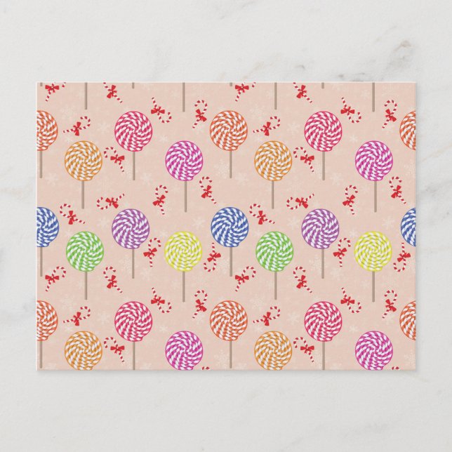 Carte Postale Peppermint Candy Mints Christmas, candy canes (Devant)