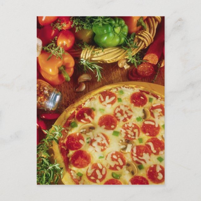 CARTE POSTALE PEPPERONI PIZA (Devant)
