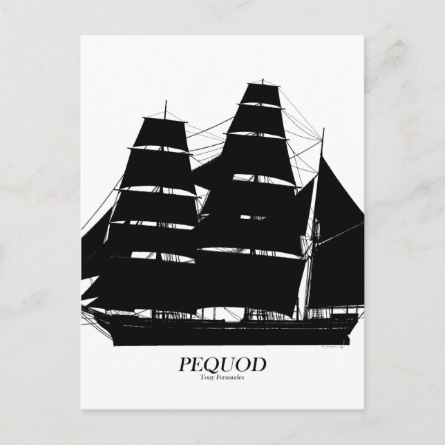 Carte Postale pequod navire noir (Devant)