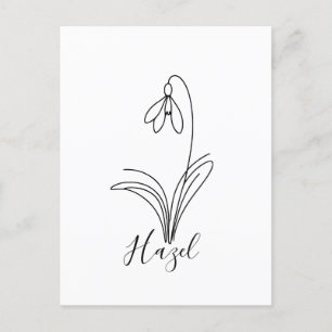 Carte Postale Perce-neige personnalisé de janvier Fleur de naiss