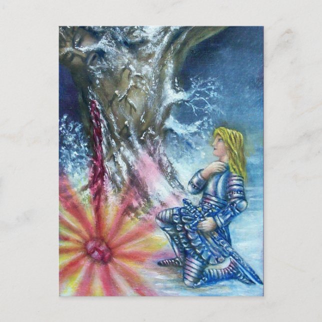 CARTE POSTALE PERCEVATION ET VISION DU SAINT-GRAIL (Devant)