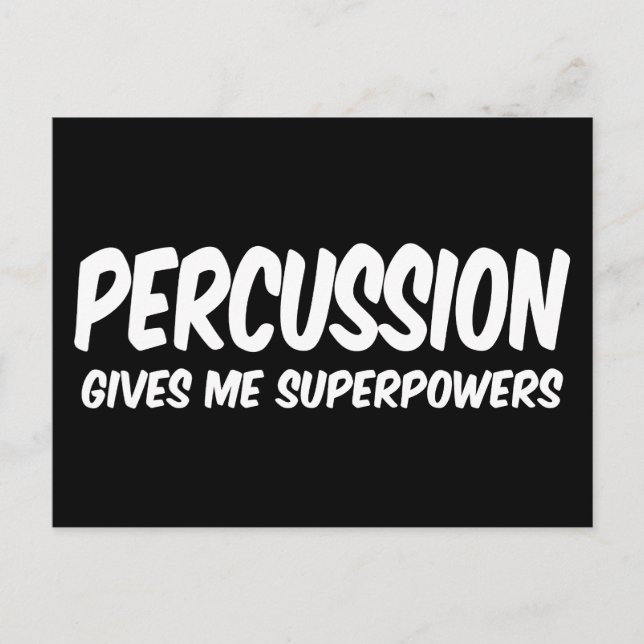 Carte Postale Percussion Superpuissances Funny Music Superhero (Devant)