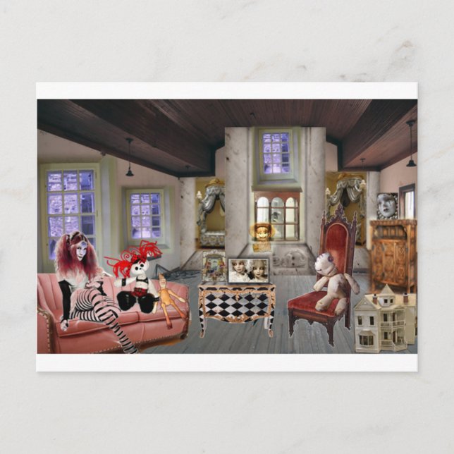 CARTE POSTALE PERDU DANS DOLL LAND (Devant)