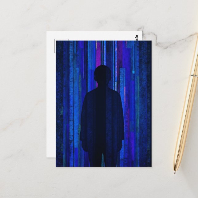 Carte Postale Perdu dans le blues de l'algorithme (Devant/Arrière en situation)