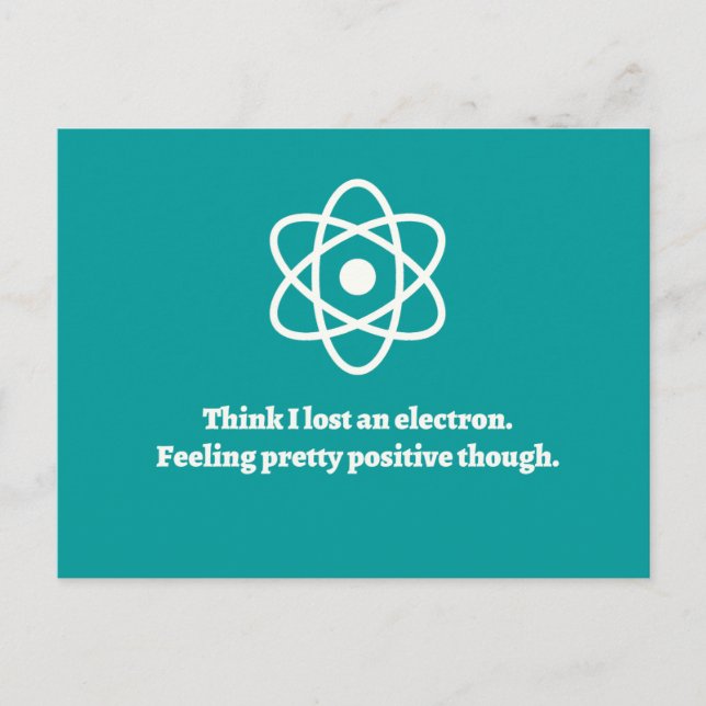 Carte Postale Perdu d'un électron (Devant)