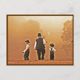 Carte postale Père et Fils Amish