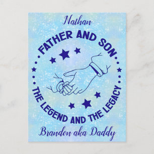 Carte Postale Père et fils La légende et l'héritage Personnalisé
