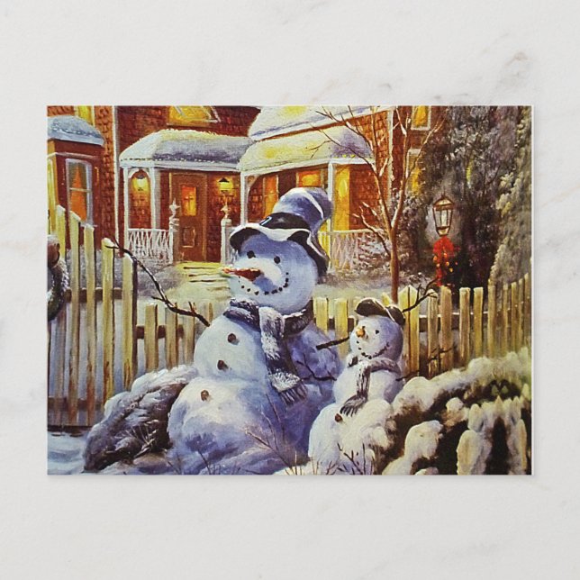 Carte Postale Père et son Snowman (Devant)