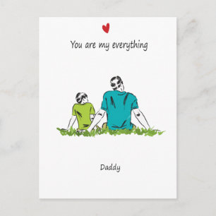Carte Postale Père et tout-petit, idée cadeau de jour père