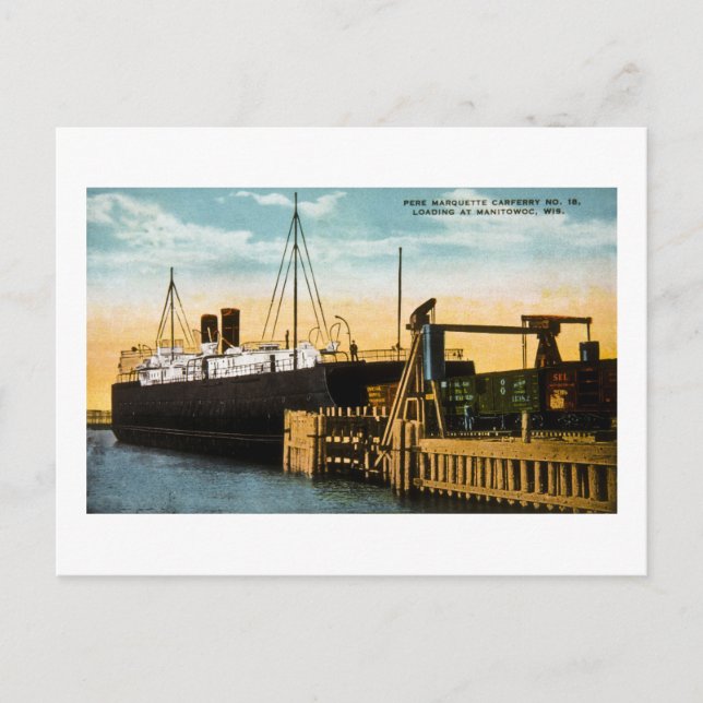 Carte Postale Pere Marquette Car Ferry No 18, Manitowoc (Devant)