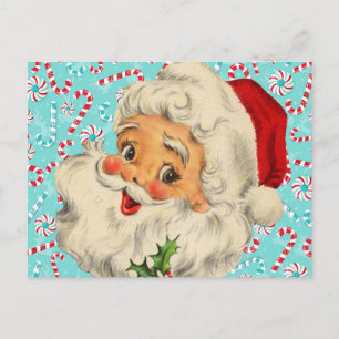 Carte Postale père Noël avec menthe poivrée