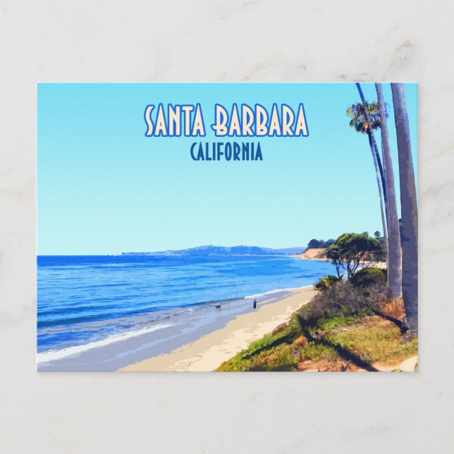 Carte Postale Père Noël Barbara California Butterfly Beach Monte (Devant)