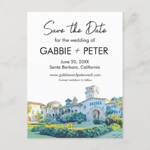 Carte Postale Père Noël Barbara Courthouse aquarelle Enregistrer