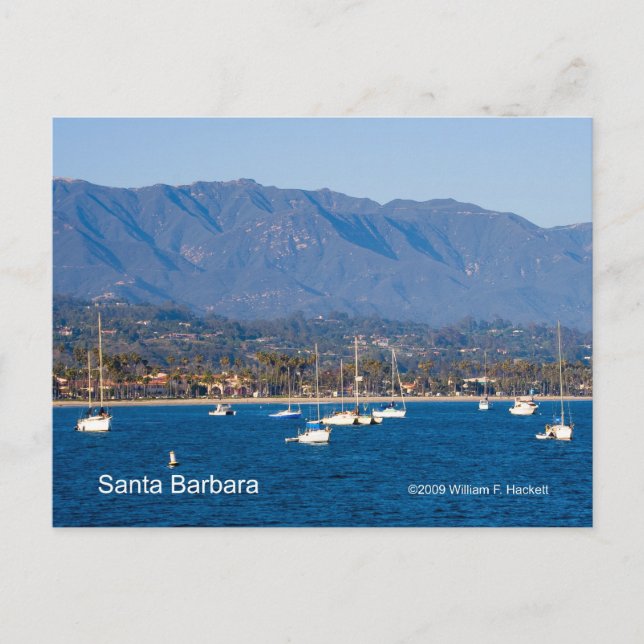 Carte Postale Père Noël Barbara Sailboats Products, Californie (Devant)