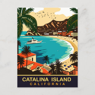 Carte Postale Père Noël Catalina, Plage, CA, Voyage