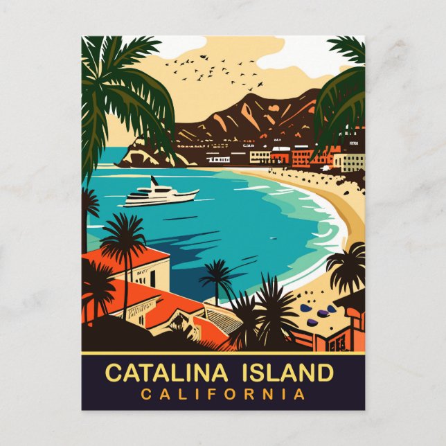 Carte Postale Père Noël Catalina, Plage, CA, Voyage (Devant)