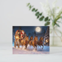 Père Noël Cowboy Country Western et diligence