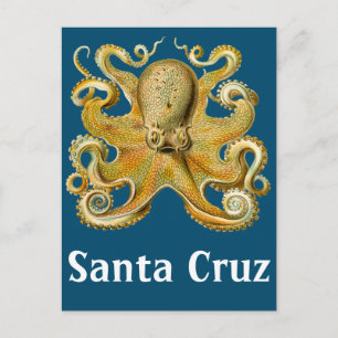 Carte Postale père Noël Cruz Octopus vintage