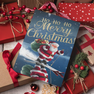 Carte Postale Père Noël dévale les pentes