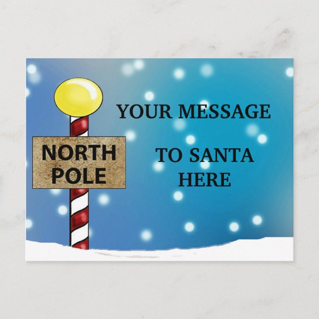 Carte Postale Père Noël du pôle Nord (Devant)