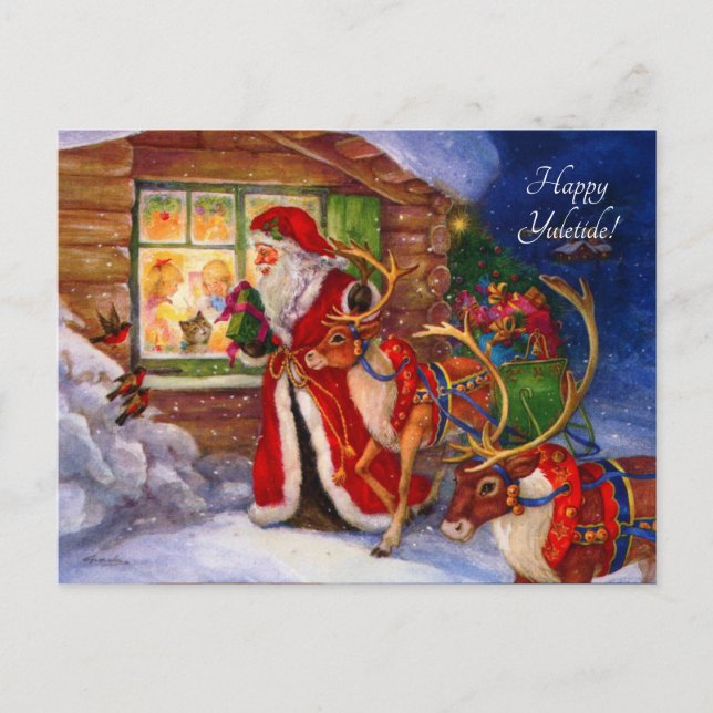 Carte Postale père Noël du vieux monde (Devant)