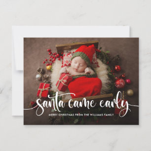 Carte Postale Père Noël est arrivé en début de Noël Faire-part d