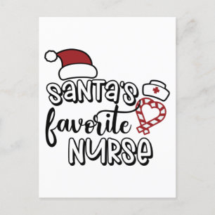 Carte Postale Père Noël Favori Nurse Thankful Christmas Saison