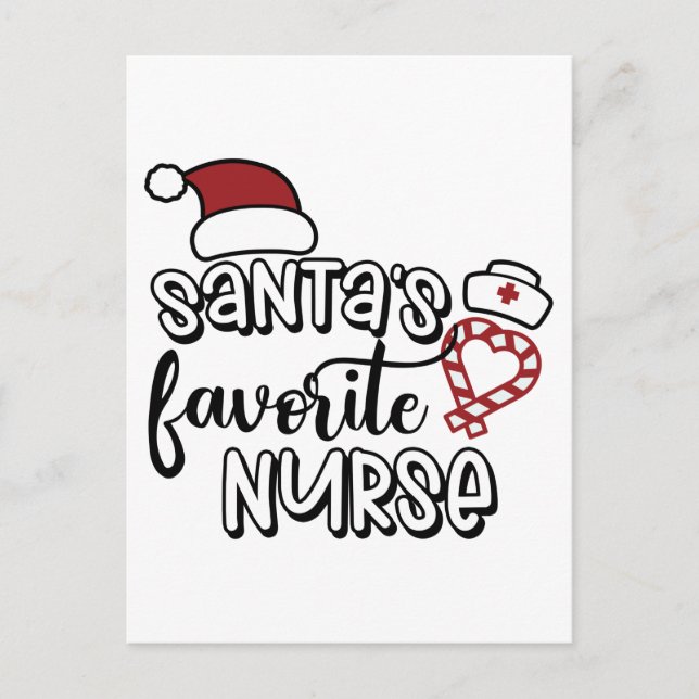 Carte Postale Père Noël Favori Nurse Thankful Christmas Saison (Devant)
