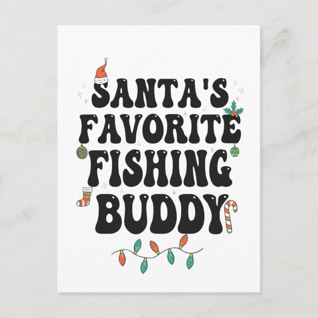 Carte Postale Père Noël Favori Pêche Buddy Funny Christmas Papa (Devant)