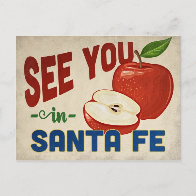 Carte Postale Père Noël Fe New Mexico Apple - Vintage voyage (Devant)