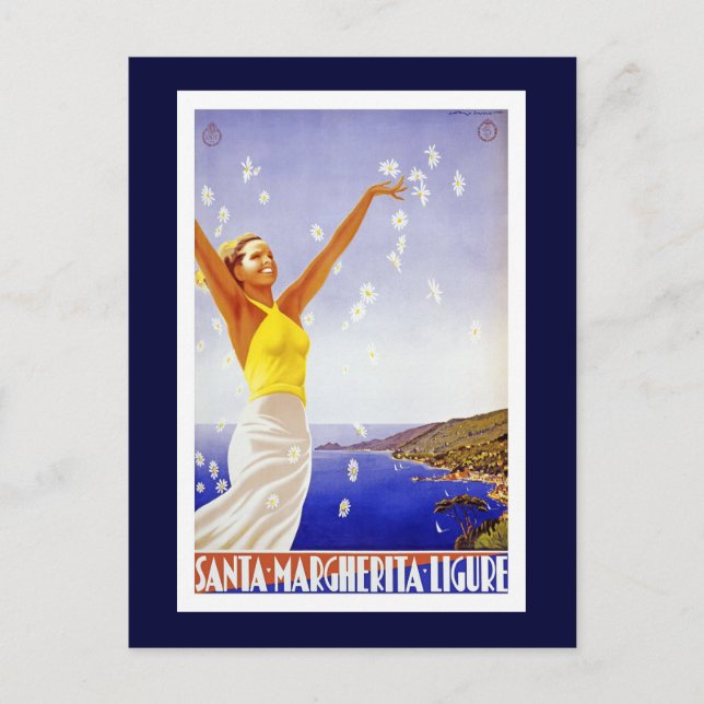 Carte Postale "Père Noël Margherita, Poster Vintage voyage de Li (Devant)