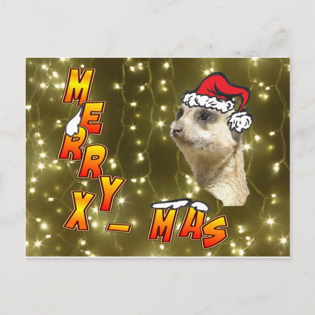 Carte postale père Noël Meerkat Merry Christmas Sp (Devant)