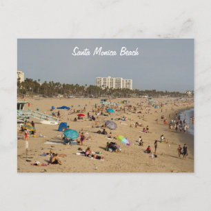 Carte postale père Noël Monica Beach