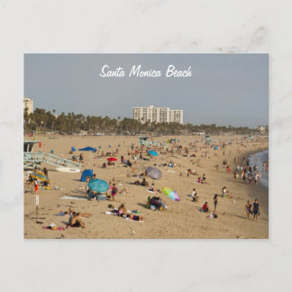 Carte postale père Noël Monica Beach