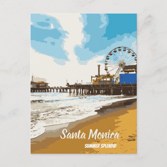 Carte postale père Noël Monica California (Devant)