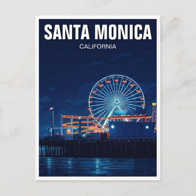 Carte Postale Père Noël Monica Pier Californie Los Angeles (Devant)