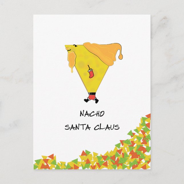 Carte Postale Père Noël Nacho avec chips (Devant)