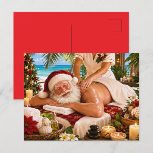Carte Postale Père Noël Noël au Spa pour les amateurs de Spa